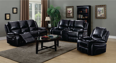8036 Black With Contrast Stitch 3 Pieces Recliner Set - Infiniteimports