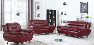 Speed Burgundy, 3 pc sofa set - Infiniteimports